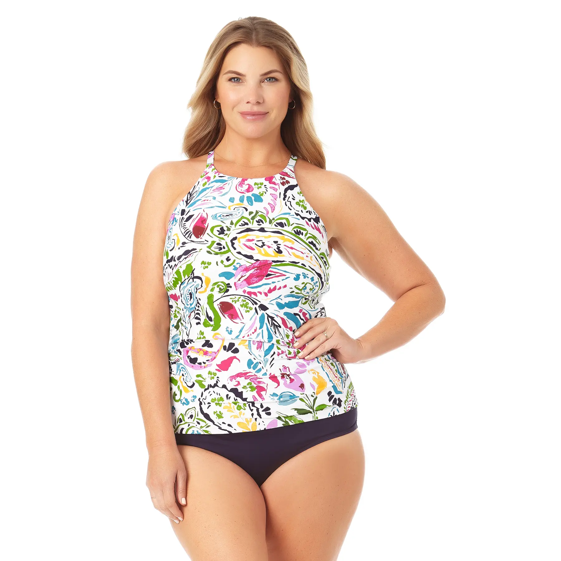 Anne Cole Plus - High Neck Tankini Top