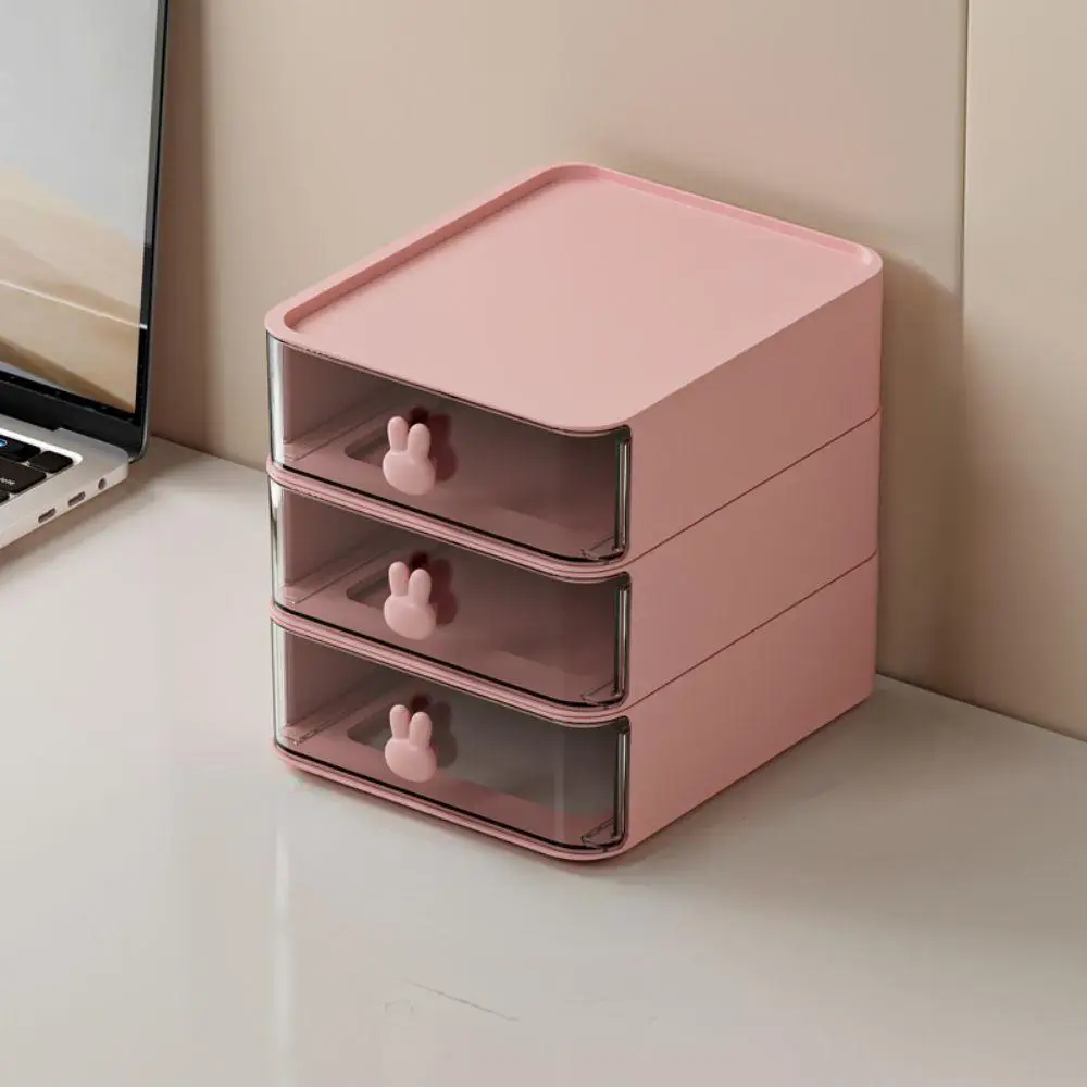 1 Piece Clear Storage Box, Rectangular Single Layer Stackable Drawer Storage Box, Cosmetic Stationery Storage Organizer For Home & Office