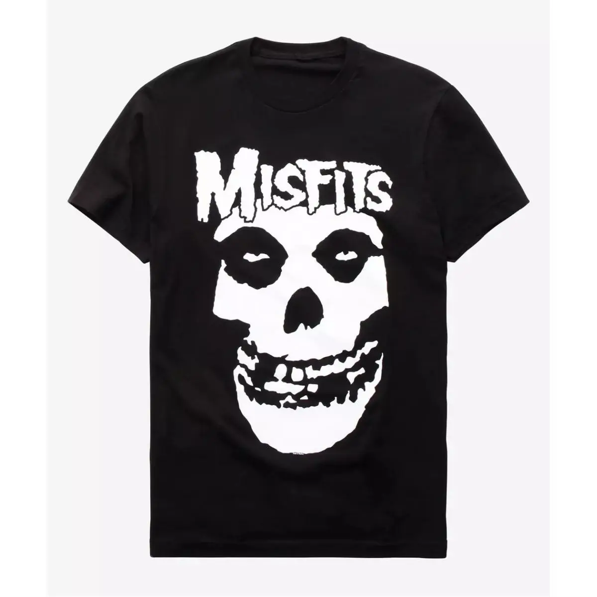 Men's Casual Short-Sleeve Round Neck Soft Cotton Graphic T-Shirt - Unisex Streetwear Apparel, Misfits Fiend Skull Print, Loose Cut, Breathable, Easy-to-Coordinate, All Seasons, Available in 2XL, Shortsleeve