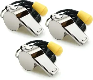 3 Pack Sports Whistles with Lanyard, Loud Crisp Sound Whistles Great for Coaches, Referees, and Officials