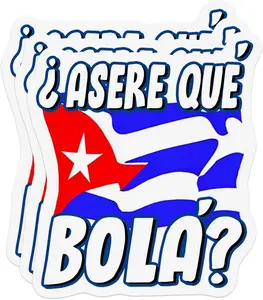 (3pcs) Asere Que Bola Cuban Saying Cuba Flag Vinyl Stickers