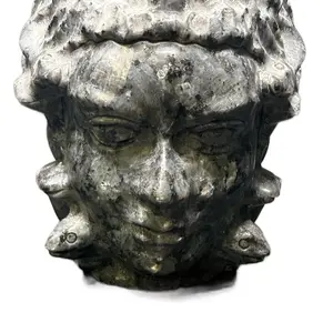 Large Larvakite Medusa Head - Unique Stone Sculpture for Home Decor and Art Collectors