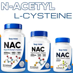 30-180 Capsules N-Acetyl L-Cysteine NAC 600mg - Vegan Supplement