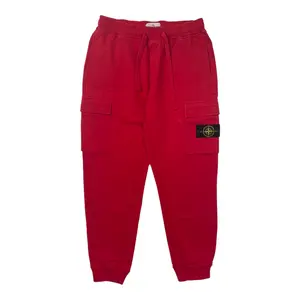 Stone Island Compass Badge Cargo Sweatpants Red Black