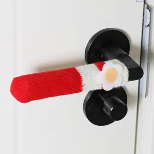 Set of 4 Wool Knit Handle Covers, anti-collision and silent design. Universal fit for interior, bathroom and security door handles. Soft fabric protects handles and reduces impact noise, stylish and functional home decor.