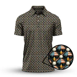 American Flag Eagle And Golf Ball Pattern Men's Bogey Bros Polo Golf Polo Shirt 4th of July Masters Golf Polo Tops Masters Tournament Shirt 2026 GPA Championship Performance Outdoors Sport Shirt, Ideal Gift for Him Husband Dad