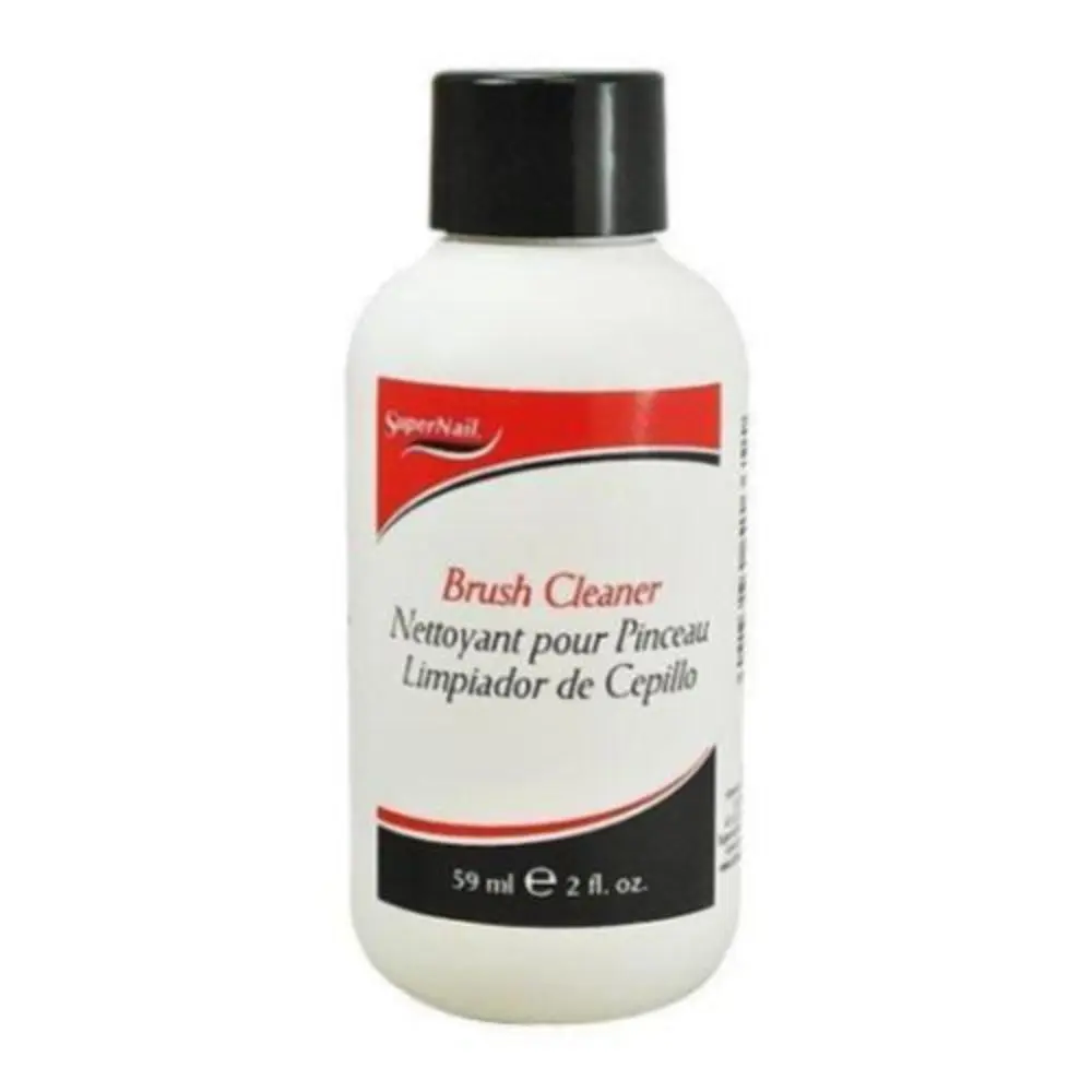 SuperNail Professional Brush Cleanser Bottle, 2 oz Acetone Blend Liquid Solution for Manicure Tools, Conditions, Removes Polish, Eliminates Fill and Repair Lines, Clears Acrylic Residue