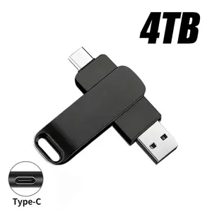 64TB USB 3.2 Solid Flash Drive, 520MB/s High-Speed 2-in-1 Type-C OTG Pen Drive, Shockproof Waterproof SDHC Data Storage for PC, Phone