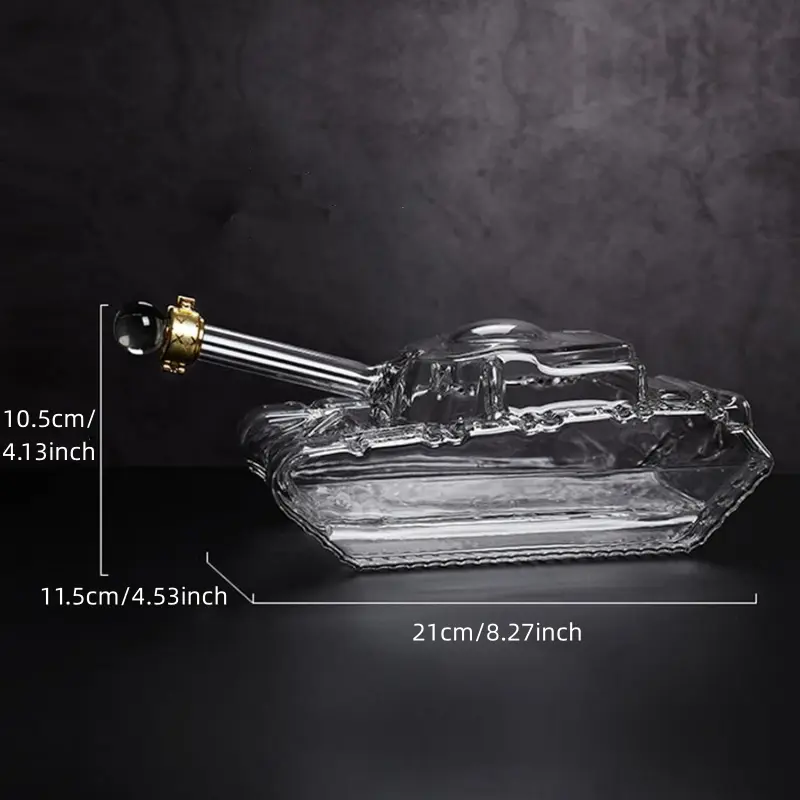1 Count Whisky Decanter Glass Whiskeys Decanter Leads Free Drinks Tank Shape, Tank Whiskey Decanter - Army Gifts for Men - Glass Tank Gift - Bourbon and Scotch DecanterD24AutoPartsGo