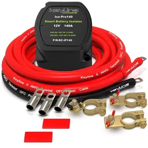 Dual Battery Isolator Kit 12V - 140 Amp Voltage Sensitive Relay (VSR) for Dual Battery Setup