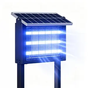 High-Powered Solar & USB Dual Charging Bug Zapper Light - 3 LED Tube Mosquito Trap, Waterproof Hanging/Standing Fly Killer, Solar Outdoor Lights for Camping, Backyard Use