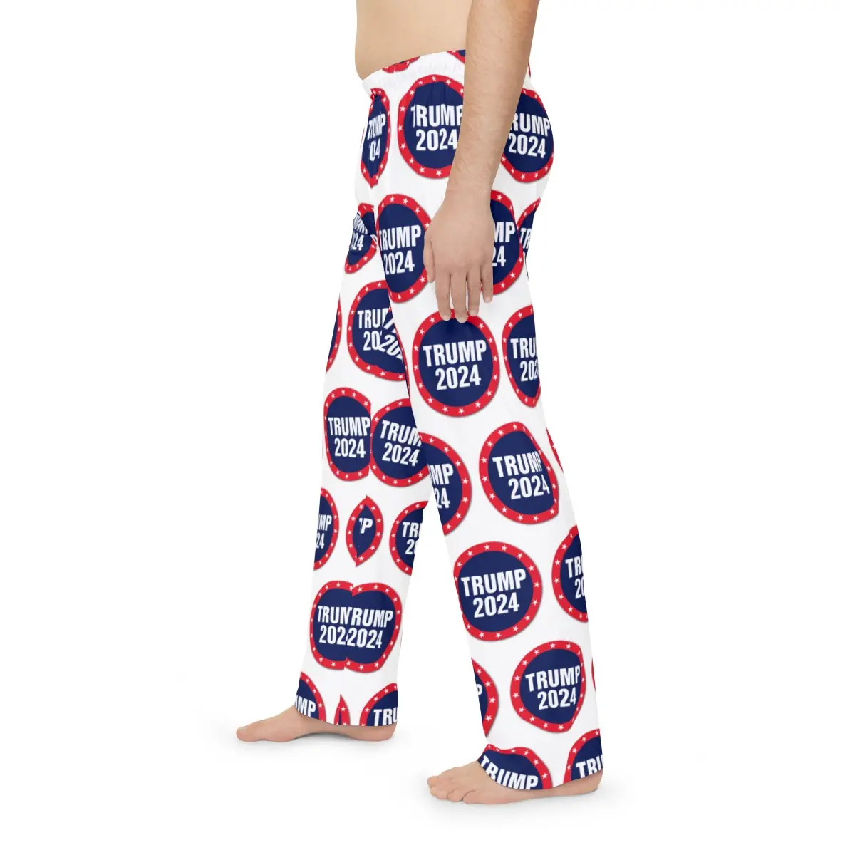 Trump 2024 Circle Logo Men's Polyester Lounge Comfy Pajama Pants