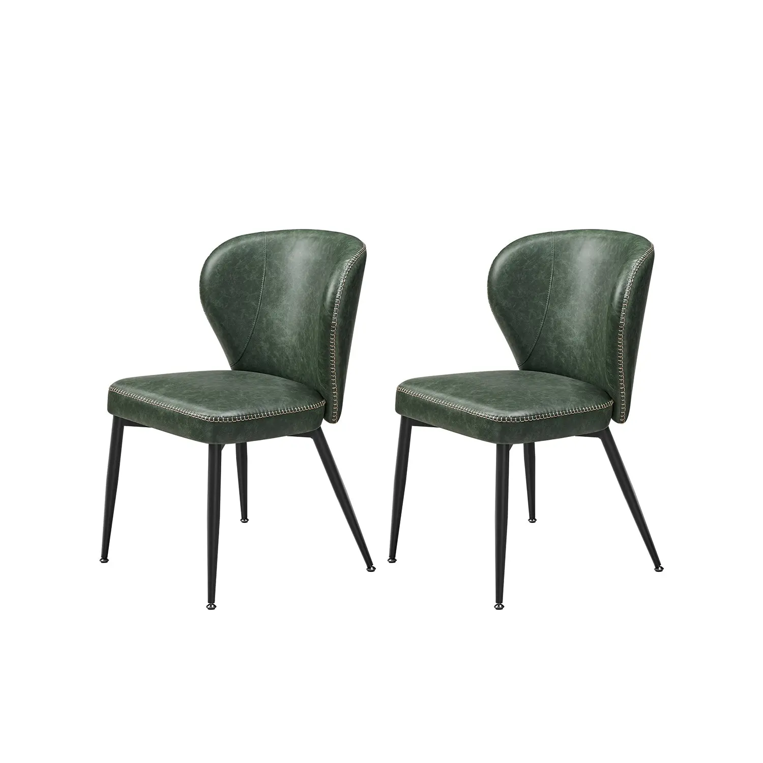 VASAGLE EKHO Collection Dining Room Chairs, Set of 2, Leather Indoor Furniture Chairs, Leather Chair