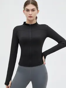 Women's blazer with zip and turtleneck, long-sleeved blazer, indoor and outdoor women's sportswear, Sports Outerwear