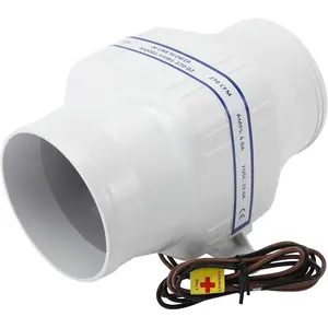 12V Electric 4" In-line Bilge Air Blower 270CFM with Six Blade Boat Engine Blower for Marine Yacht Sailboat Boats