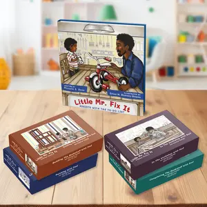 Little Mr. Fix It Book with Jigsaw Puzzle Set of 4 200-pieces per Box 12" by 18" for Ages 5 and Up Promotes Cognitive Skills Patience and Teamwork