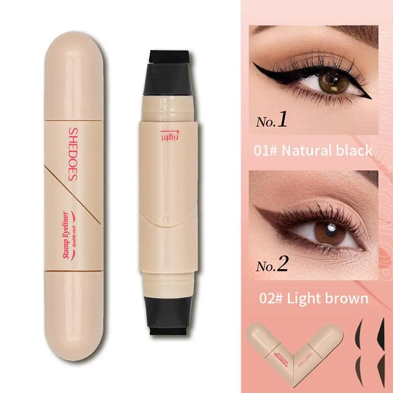 Rotatable Winged Eyeliner Stamp, Quick-Dry & Smudge-Proof Liquid Makeup Eyeliner, All-Day Stay Formula for Perfect Cat Eyes, Black, Cosmetic, Longwear Eye Liner, Smudge Proof Eyeliner