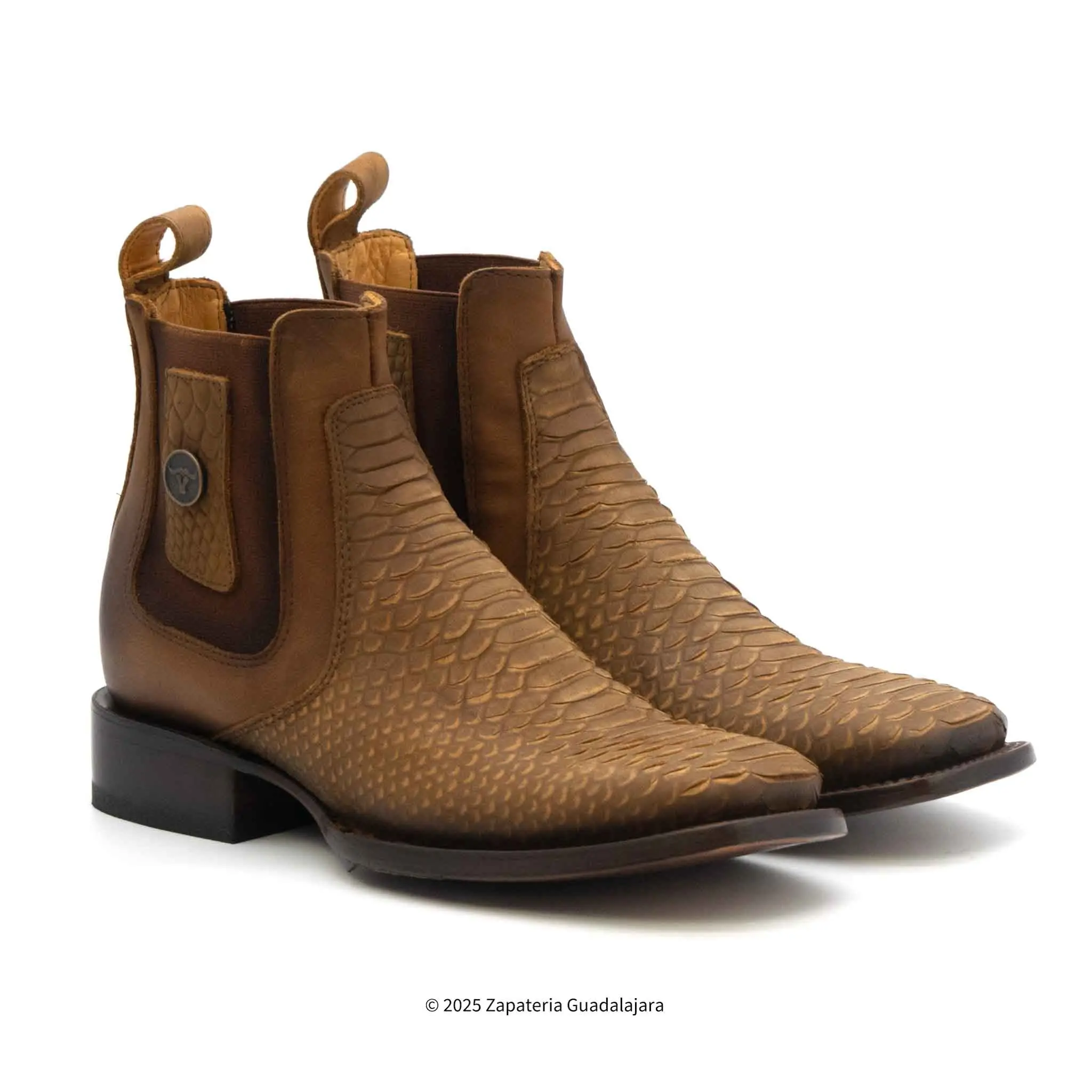 Honey Matte Python Print Nobuck Leather Boot-H42R6351 Honey Matte Python Print Nobuck Leather Boot-H42R6351