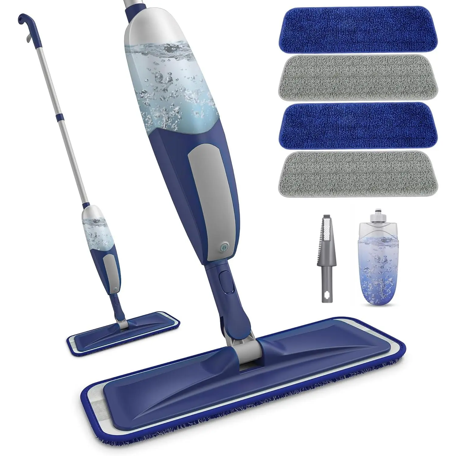 Spray Mops for Floor Cleaning -  Microfiber Floor Mop Flat Wet Mop Dry Dust Mop for Hardwood Laminate  Tile Vinyl Kitchen Bathroom Floors with 4 Washable Pads  550ML Refillable Bottle