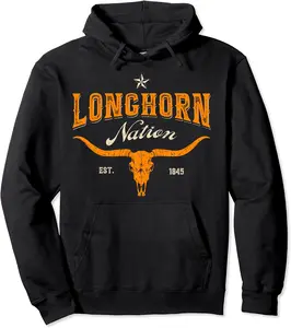Vintage Longhorn Nation Texas Cowboy and Rodeo Fan Pullover Hoodie - Diegoort Shop 52B0BVRQL4GK
