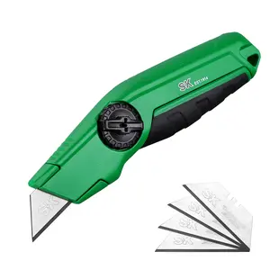 #SpringGlowUp SK Fixed Blade Utility Knife, Heavy Duty Zinc Alloy Box Cutter, Tool-Free Blade Change, Blades Storage in Shell, Extra 5 SK2M Blades Included