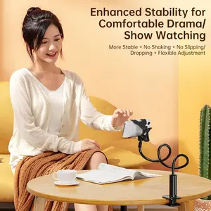 Biaze Phone Holder Adjustable Bedside Stand with Flexible Spiral Base Compatible with Multiple Devices 4-7.2 Inches Switch and Kindle