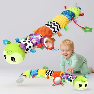 A musical stuffed caterpillar with mirror rattle and crinkle functions this baby sensory toy is designed for 0-6 6-12 months and also works for infants 3 6 9 12 18 months great as tummy time toys for newborn boys girls shower gifts