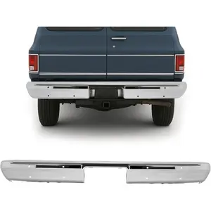 Rear Bumper Face Bar Compatible with 1981-1991 Chevy Chevrolet Blazer GMC C/K/R/V 10 20 30 1500 2500 3500 Steel Chrome Silvery
