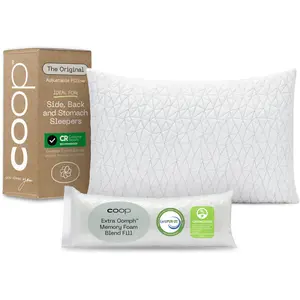 Coop Home Goods Original Loft, Queen Size Bed Pillows for Sleeping - Adjustable Cross Cut Memory Foam Pillows - Medium Firm for Back, Stomach and Side Sleeper