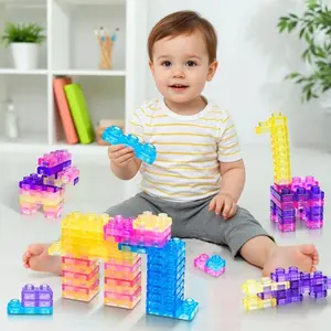 40PCS Soft Building Blocks Kids Stacking Toy Set Squeezable Stretchable Early Learning Construction Playset Puzzle Creative Play