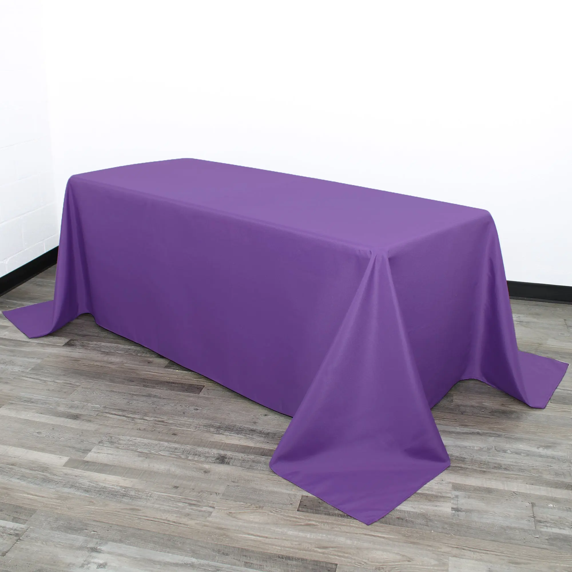 90 x 132 inch Polyester Rectangular Tablecloth Purple