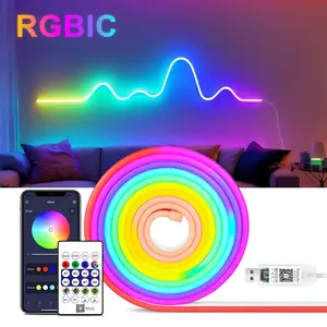 RGBIC LED Strip Light, USB Powered Waterproof LED Strip Light, APP Control LED Ambient Light for Bedroom, Cabinet, Counter, Decor, Smart Light Strip