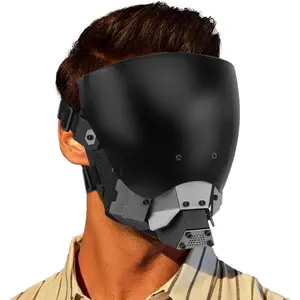 Punk Mask Helmet for Adult,Techwear Futuristic Masks, Halloween Cosplay Costume Props,Black, Anti-fog Lens