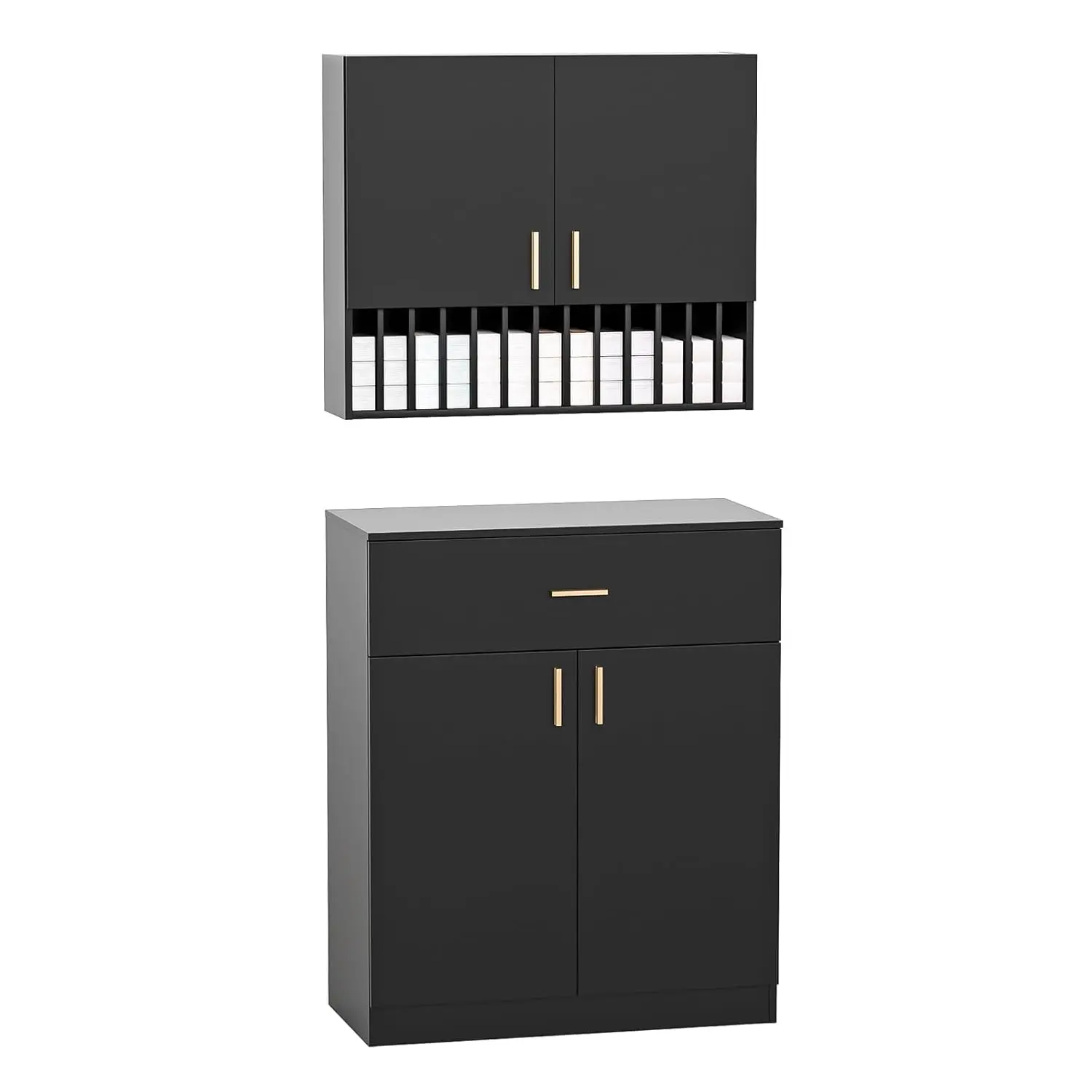 Salon Staion Hair Color Bar Organizers, Hair Color Rack, Barber Station Cabinet with Drawers & Adjustable Shelves, Wall Mounted Tube Storage Station for Salon Display