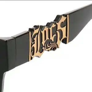 LOCS BIG LOGO Cutout Black/Gold Retro full frame Dark Lenses Gangster Hardcore Hip Hop Rapper sunglasses