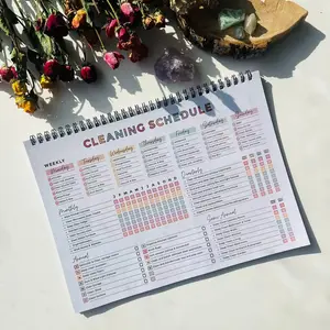 Household Daily Cleaning Planner Notebook – Home Cleaning Checklist & Yearly Schedule Organizer, Portable Cleaning Log for Kitchen, Bathroom & Office