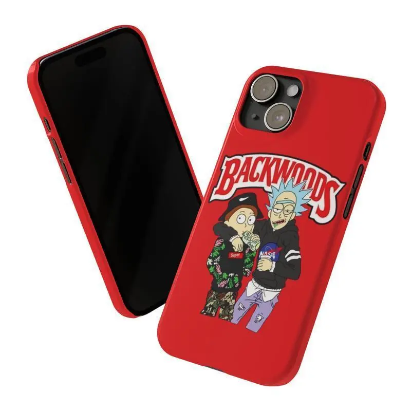 Backwoods Rick And Morty Slim Phone Case, Iphone Slim Phonecase, Gift For Friend Tough Phone Cases Phone