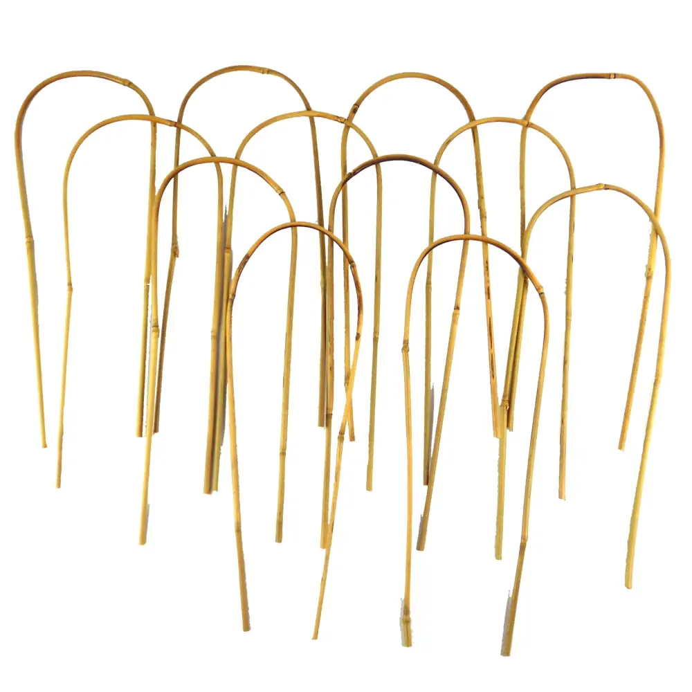 212 MAIN 16 in. Handcrafted Bamboo U-Trellis Hoop Stakes (Pack of 10) - Outdoor Raised Bed Garden Supplies for Climbing Plant Support, Including Climbing Vegetable Plants, Climbing Vegetable Plant