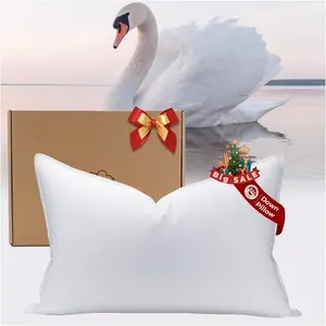 White Goose Down Pillow - Luxury Hotel Bed Pillow with  900+ Fill Power,  Goose  Pillow for Sleeping, 600 Thread Count  Shell, Standard Size- Medium, 1 Pack