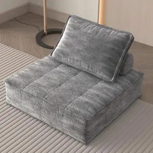Eyisean 34"W Modern Sectional Single Sofa  with Removable Back Cushion, Floor Sofa  Accent Armless Chair, Corded Chair Seating for Living Room, Bedroom, Apartment couch