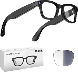 AI Smart Glasses with Camera, 8MP HD Camera Glasses & 1080P Video Recording Glasses, Chatgpt Voice Assistant, Real-Time Translation,Open Ear Earbuds for Travel/Meetings/Vlog（Photochromic） Zigtik