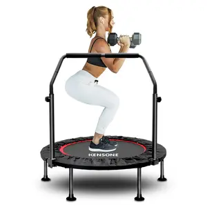 KENSONE Foldable Mini Trampoline 40"/48", Indoor/Garden Fitness Rebounder for Adults & Kids, 330/450LBS with Adjustable Handle