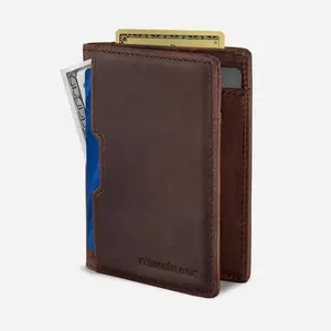 SERMAN BRANDS 5.s Wallets for Men Slim Mens leather RFID Blocking Minimalist Card Front Pocket Bifold Travel Thin