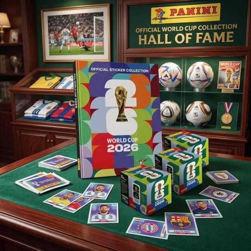 2026 Soccer Sticker Album Set,Collector Archive (Paperback collection album + 25 sticker packs)