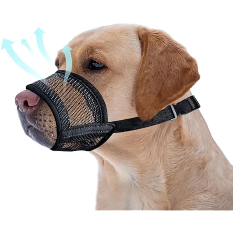 #backtoschool Dog Muzzle for Varies Dogs - Air Mesh Muzzle for Varies Sized Dog | Adjustable No Bark Dogs Muzzles for Scavenging Licking & Chewing | Prevent Biting |