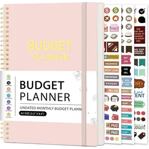 Budget Planner A5 Monthly Financial Organizer Planner with Expense Budget Book Expense  Notebook Accounting Book to Manage Your  Effectively, Start Anytime, 1 Year Use, Pink