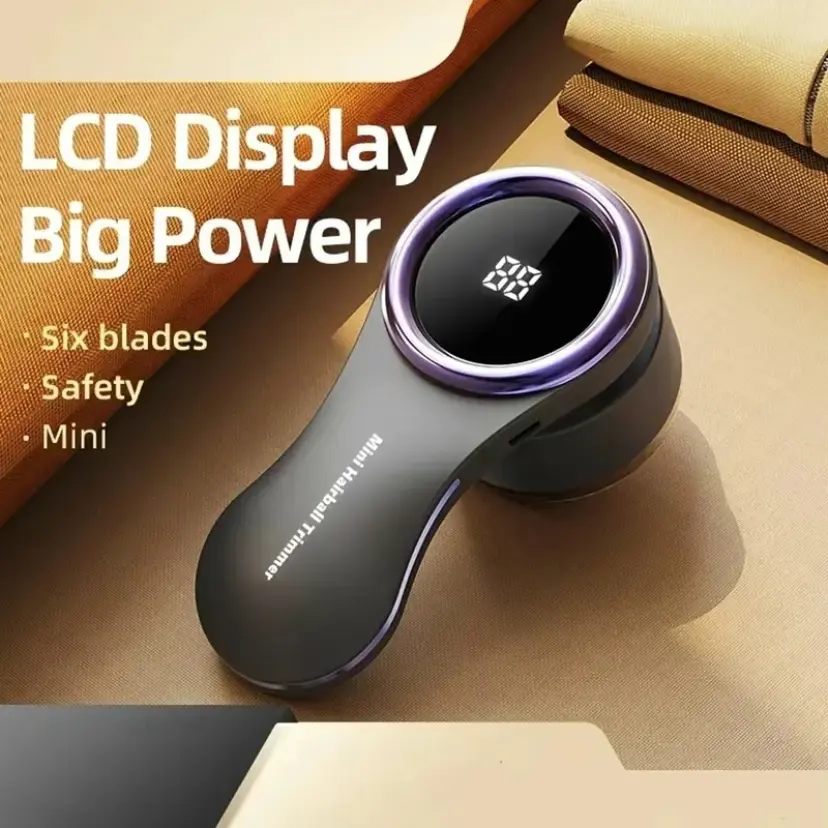 Electric Lint Remover with LCD Display, USB Rechargeable Fabric Shaver for Clothes Sweaters Bedding, Portable Home Essential Tool, Reusable Lint Remover