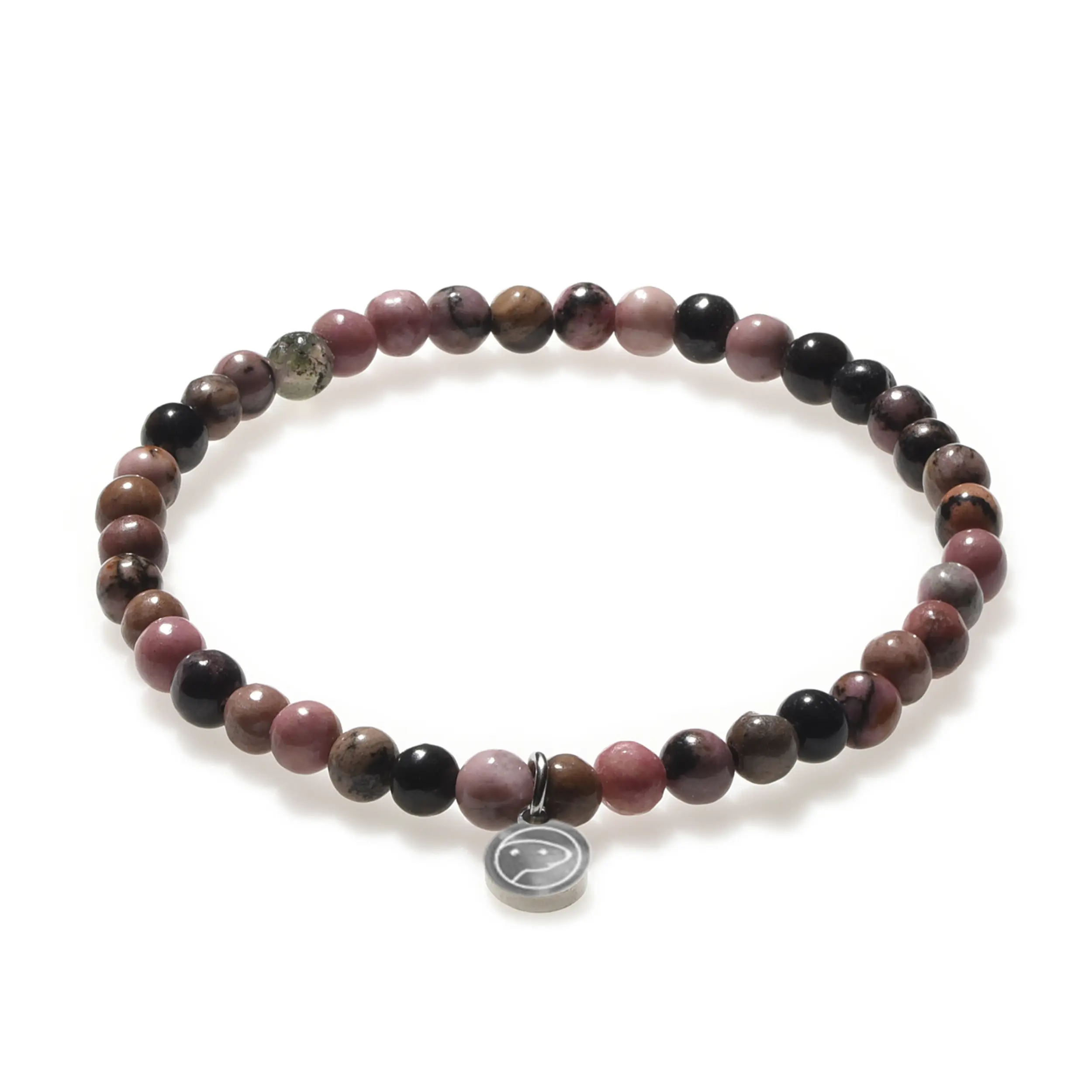 Rhodolite Bracelet, Otter Spirit, Women, 4mm Beads, Crystal Bracelet, Rhodolite, Root & Heart Chakra, Vitality, Confidence, Sterling Silver Otter Charm
