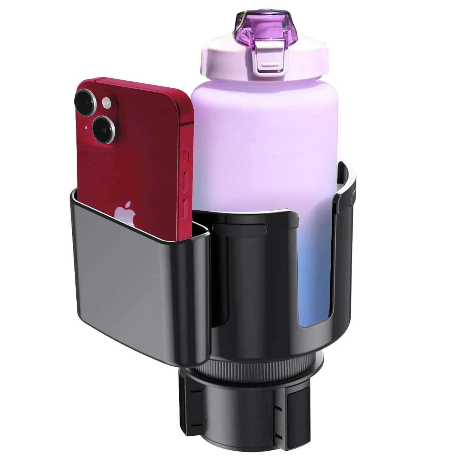 Car Cup Holder Extension with Phone Holder, 2 In 1 Multifunctional Adjustable Car Cup Holder, Universal Car Interior Accessories