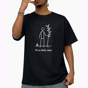 Men's Fun Graphic Tee with Stick-Figure Art – Casual and Relaxed Summer Shirt